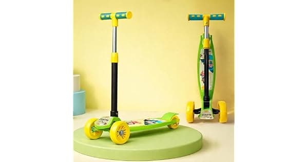 Slovic Kick Scooter for Kids 3 Years with Adjustable Handle Height 3 Wheels Kids Scooter Toys Foldable Kick Skating Cycle Scooter Birthday Gift for Kids 50 KG Weight Capacity BIS Approved