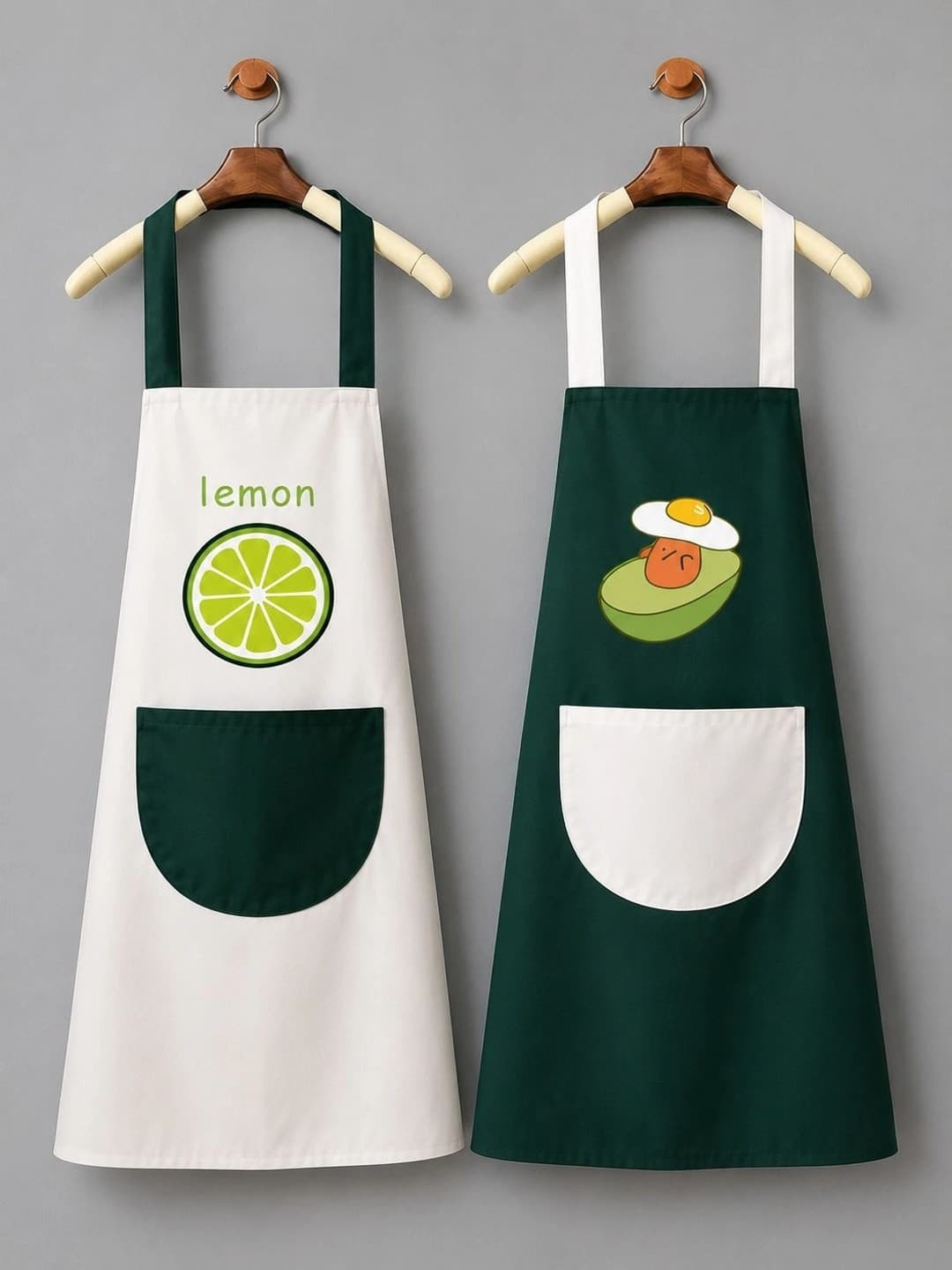 Clipron2 Pieces Green Printed Aprons