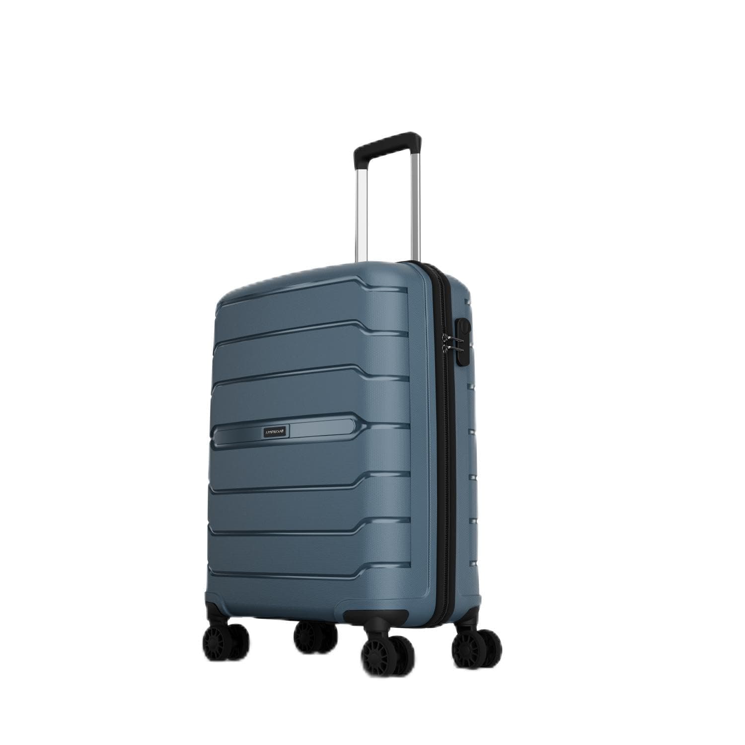 Aristocrat Liberty 8-Wheel Cabin Size Hard Case Trolley Bag, Spanish Blue | Durable Polypropylene Case, Lightweight, Combination Lock, Sturdy Zipper, Compact Travel Luggage, 3-Year Global Warranty
