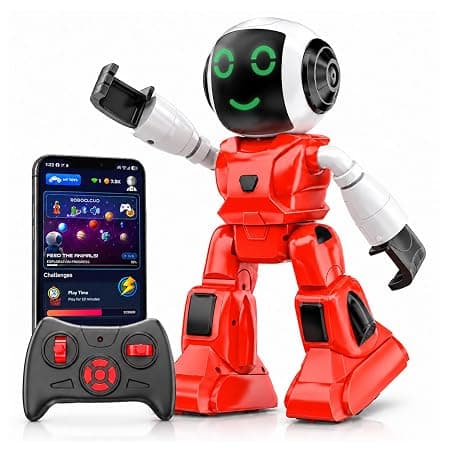 Mirana Moonwalker | Smart Interactive Chat-GPT AI Robot Toy for Kids | USB Rechargeable Type-C | AR Games & in-Built Bluetooth Speaker | Remote & App Controlled | Gift for Boys & Girls 2+ Years (Red) Online at Low Prices in India - Amazon.in